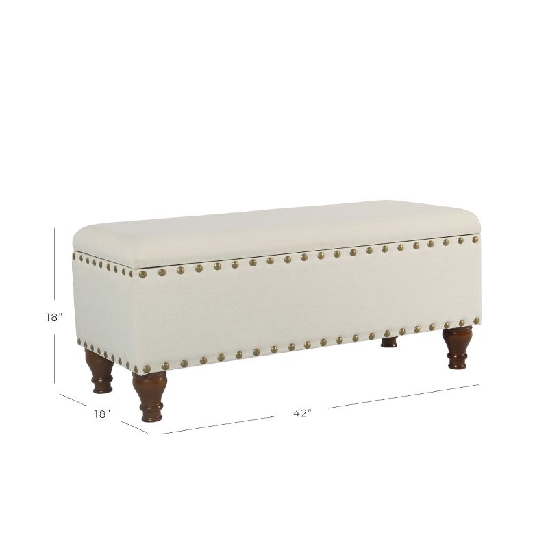 Large Storage Bench with Nailhead Trim - HomePop, 3 of 13