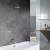 Sumerain Tub and Shower Faucet Set 3 Handle Brushed Nickel with Valve, High Flow Waterfall Tub Spout - 4 of 4