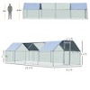 Large Chicken Coop Metal Chicken Run with Waterproof and Anti-UV Cover,1.3" Tube Diameter, 9' x 24' x 6.5' - 3 of 4