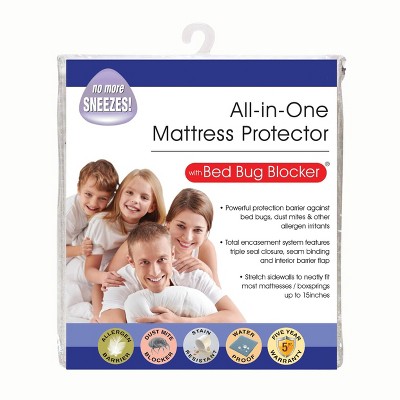 Twin All-In-One Mattress Protector Cover with Zippered Bed Bug Blocker - Fresh Ideas