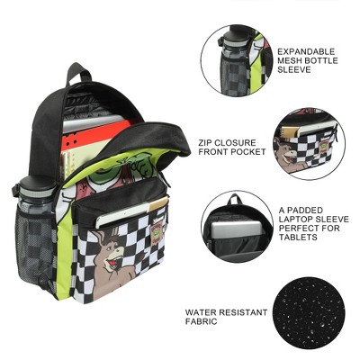 Shrek & Donkey Swamp & Checkered Backgrounds 16" Backpack — фото 3