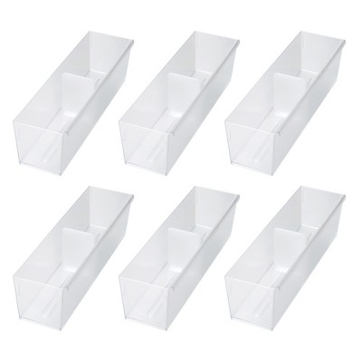 Like-It CS-P10 Compact Dresser Drawer Closet Storage Organizer Divider for Socks and Clothing, Clear (6 Pack)