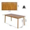 Outdoor Acacia Wood Dining Table,Rectangular Patio Kitchen Table with Slatted Tabletop,Wood Dining Table for Garden or Deck-Coolbibila - 4 of 4