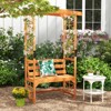 Tangkula 6.2 FT Tall Patio Garden Arbor Natural Wooden Arch with Pergola Trellis for Climbing Plant Vine Rose Wood Archway - 2 of 4