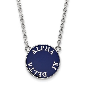 Black Bow Jewelry Sterling Silver Alpha Xi Delta Greek Life Necklace 18 Inch - 1 of 4