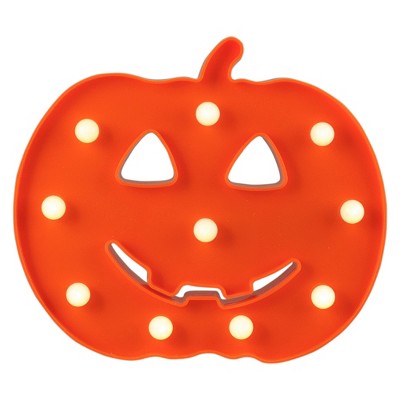 Northlight LED Lighted Jack-O-Lantern Halloween Marquee Sign - 7.5" - White Lights