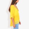 Anna-Kaci Women's Strap V-Neck Detail Crochet Lace Trim Midi Sleeve Blouse for Casual Looks - 3 of 4