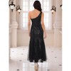 INSPIRE CHIC Women's Sequin Maxi One Shoulder Mermaid Prom Evening Wedding Cocktail Dress - 4 of 4