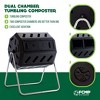 FCMP Outdoor Plastic Dual Chamber Tumbling Composter Outdoor Elevated Rotating Garden Compost Bin - image 2 of 4