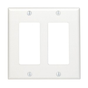 Leviton Decora 80409-2AW White 2 gang Thermoset Plastic Decorator Wall Plate (Pack of 50) - 1 of 1