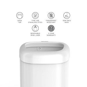 Nine Stars 21.1gal/80L Open Top Trash Can: Stainless Steel, Fingerprint-Resistant, Nonslip Base, Indoor Kitchen Use - 1 of 4
