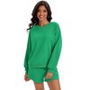 ATHLECHIC Women's Outfits Batwing Sleeve Oversized Sweatsuit Casual Fall Tracksuit Short 2 Pieces Sets - 3 of 4
