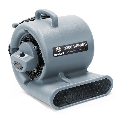 Dryser Air Mover Carpet Dryer 3 Speed 1/3 Hp Industrial Floor Fan With 2  Gfci Outlets - Gray Stackable Carpet Drying Fan Blower : Target