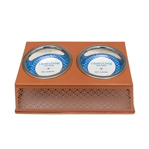 Country Living Elevated Dog Feeder with 2 Stainless Steel Bowls – Available in 2 Sizes & 3 Color Options - 1 of 4
