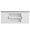Farmhouse TV Stand for 65 70 in TVs, 65 in Long Entertainment Center w/ 2 Door &Open Storage Shelf - 4 of 4
