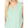 Slickblue Women’s Tunic Top with Lace Trim, Sleeveless Scoop Hem Blouse, Casual Style, Dusty Mint, S - 3 of 4