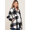 PinkBlush Black Plaid Brushed Long Maternity Shacket - 3 of 4