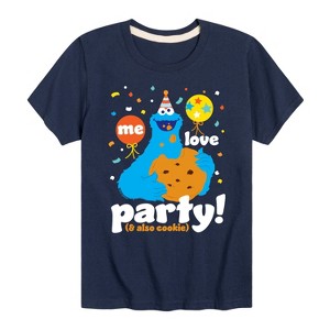 Boys' - Sesame Street - Me Love Party Cookie Monster Short Sleeve Graphic T-Shirt - 1 of 4