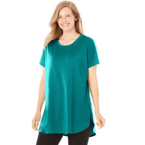 Woman Within Women's Plus Size Easy Maxi Tunic - 1 of 4