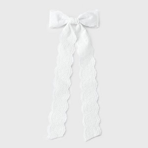 Lace Bow Hair Barrette - Wild Fable™ White - 1 of 3