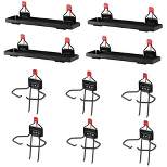 Rubbermaid Metal Shed Shelf (4 Pack) & Large Mounted Power Tool Holder (6 Pack)
