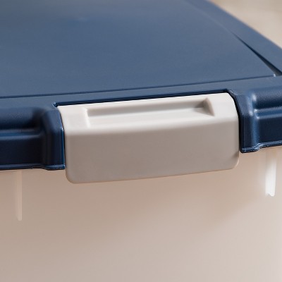 Translucent 33 Quart Airtight Pet Food Storage with Casters