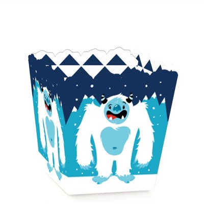 Big Dot of Happiness Yeti to Party - Party Mini Favor Boxes - Abominable Snowman Party or Birthday Party Treat Candy Boxes - Set of 12