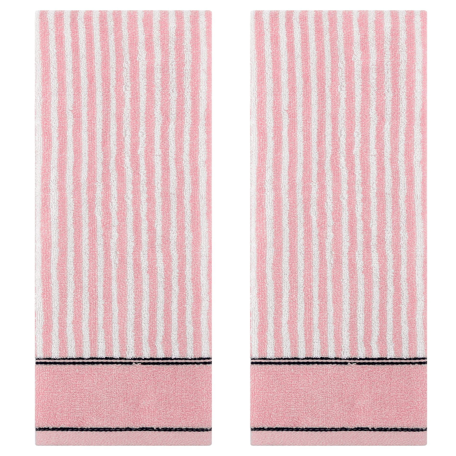 REGALWOVEN Striped Pattern Soft Absorbent Cotton Bathroom Hand Towels 13 x 29 Inch