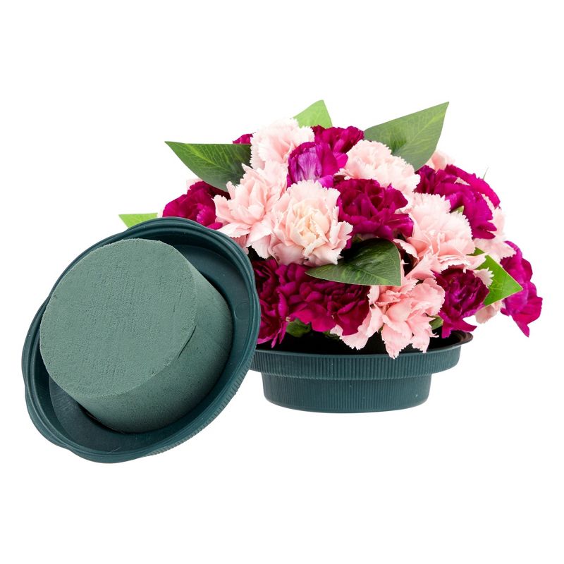 Juvale 6 Pack Wet Round Green Foam for Flower Arrangements, Wedding Decorations, 4.7 x 2 in, 4 of 9