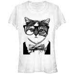 Junior's Lost Gods Nerd Glasses Bowtie Cat T-Shirt
