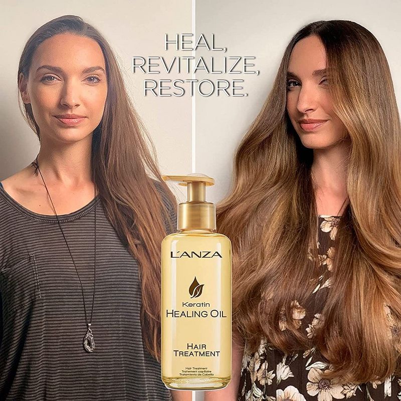 Lanza Keratin HEALING OIL Hair Treatment (3.4 oz LARGE SIZE) Hair Oil Revives & Nourishes Dry Damaged Hair & Scalp Serum, 4 of 8
