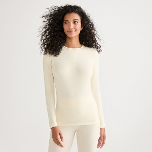 Lands' End Women's Baselayer Cozy Thermaskin Crewneck Top - 1 of 4