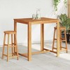 Bar Chair Set of 2 Natural Wood Solid acacia wood Medium vidaXL - 2 of 4