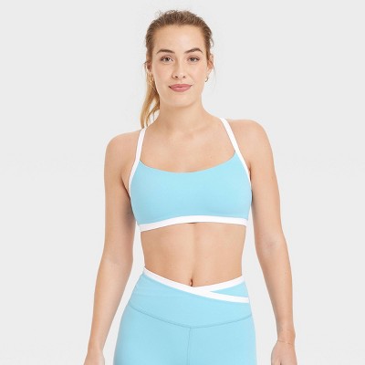 Women's Everyday Soft Light Support Piped Midline Sports Bra - All In Motion™ Blue XS