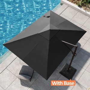 Pellebant 9x11.5FT Cantilever Umbrella Outdoor 360 Degree Rotation Offset Umbrella 6 Heights Adjustable with Base - 1 of 4