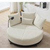 TiramisuBest 52.75in Oversized Round Swivel Chair, Modular Sectional Sofa with Storage, Sideboard Buffet Style Design for Living Room - 2 of 4