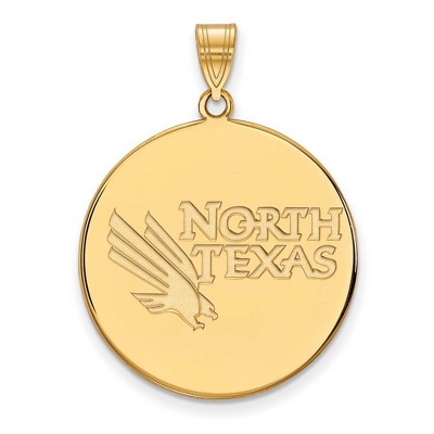 Black Bow Jewelry 14k Yellow Gold North Texas Mean Green NCAA Extra Large Pendant