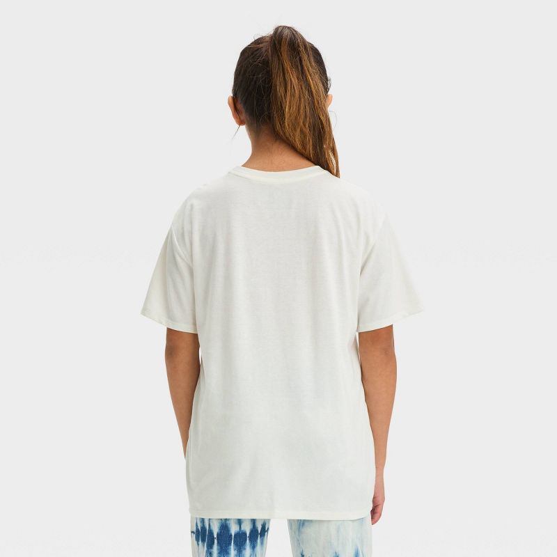 Girls' Short Sleeve Oversized Americana ACDC Graphic T-Shirt - art class™ White, 4 of 5