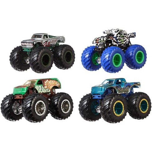 Hot Wheels Monster Trucks 1: 64 Scale 4-Truck Pack, GBP23 Styles May Vary