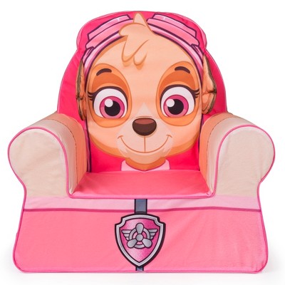 Marshmallow Furniture Comfy Foam Toddler Kid's Chair Armchair for Ages 18 Months Old and Up, Paw Patrol Skye, Pink