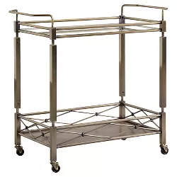 Evelyn Metal and Glass Bar Cart Antique Brass - Inspire Q