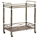 Evelyn Metal and Glass Bar Cart Antique Brass - Inspire Q