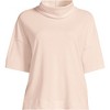 Lands' End Women's Elbow Sleeve Supima Cotton Relaxed Turtleneck - 3 of 3