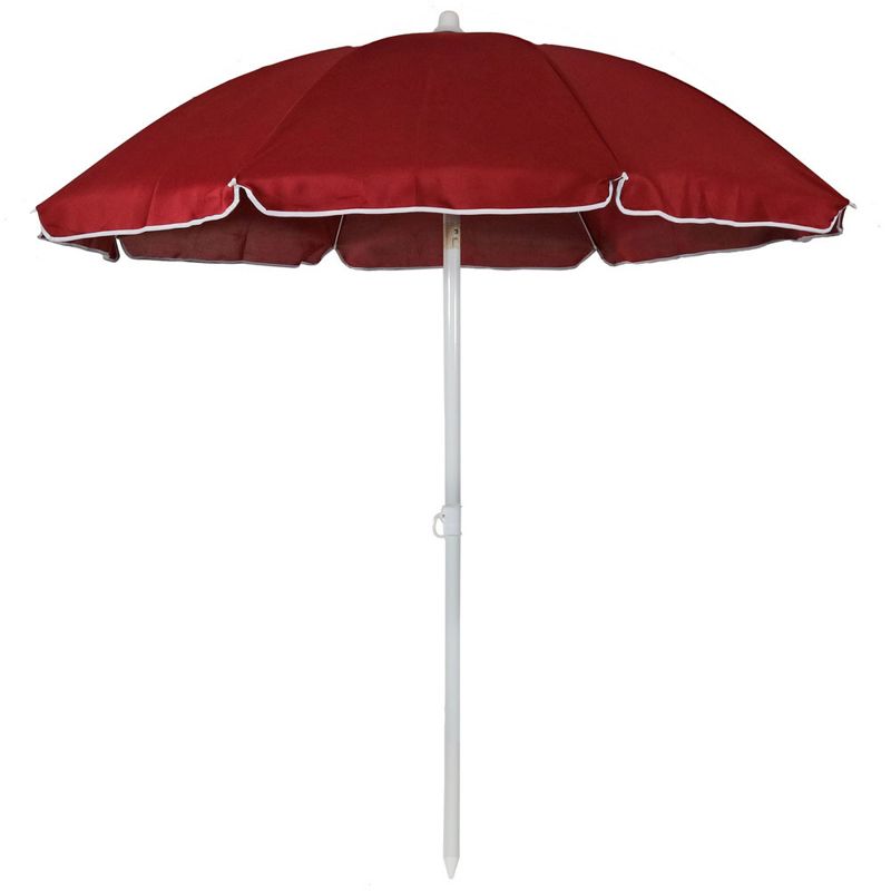 Sunnydaze Outdoor Travel Portable Beach Umbrella with Tilt Function and Push Open/Close Button - 5', 1 of 16