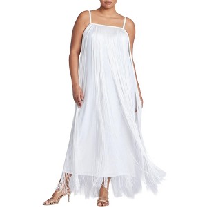 ELOQUII Women's Plus Size Fringe Maxi Dress - 1 of 3