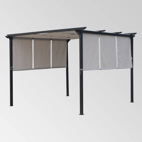Lawrence 10' x 10' Steel Gazebo - Gray - Christopher Knight Home - image 1 of 4