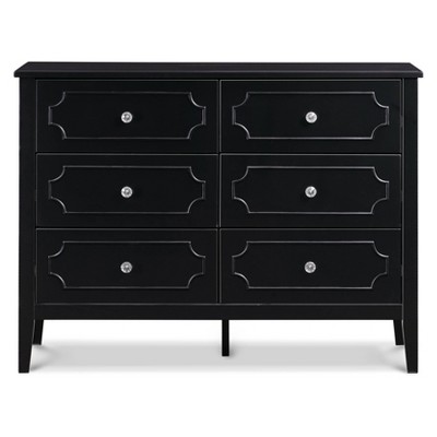 Ebony 6-Drawer Dresser with Crystal Knobs