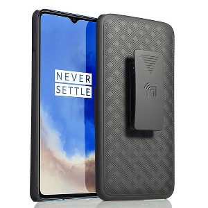 Nakedcellphone Case with Stand and Belt Clip Holster for OnePlus 7T - Black - 1 of 4