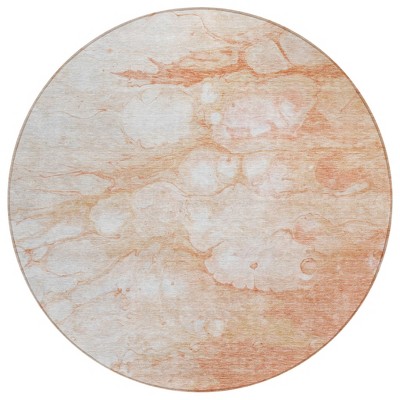 Copper Beige And Silver Abstract Washable Indoor Outdoor Area Rug