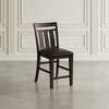 Jofran, Distressed Rustic Solid Acacia Upholstered Slat-back Barstool (Set of 2), Brown - 2 of 3